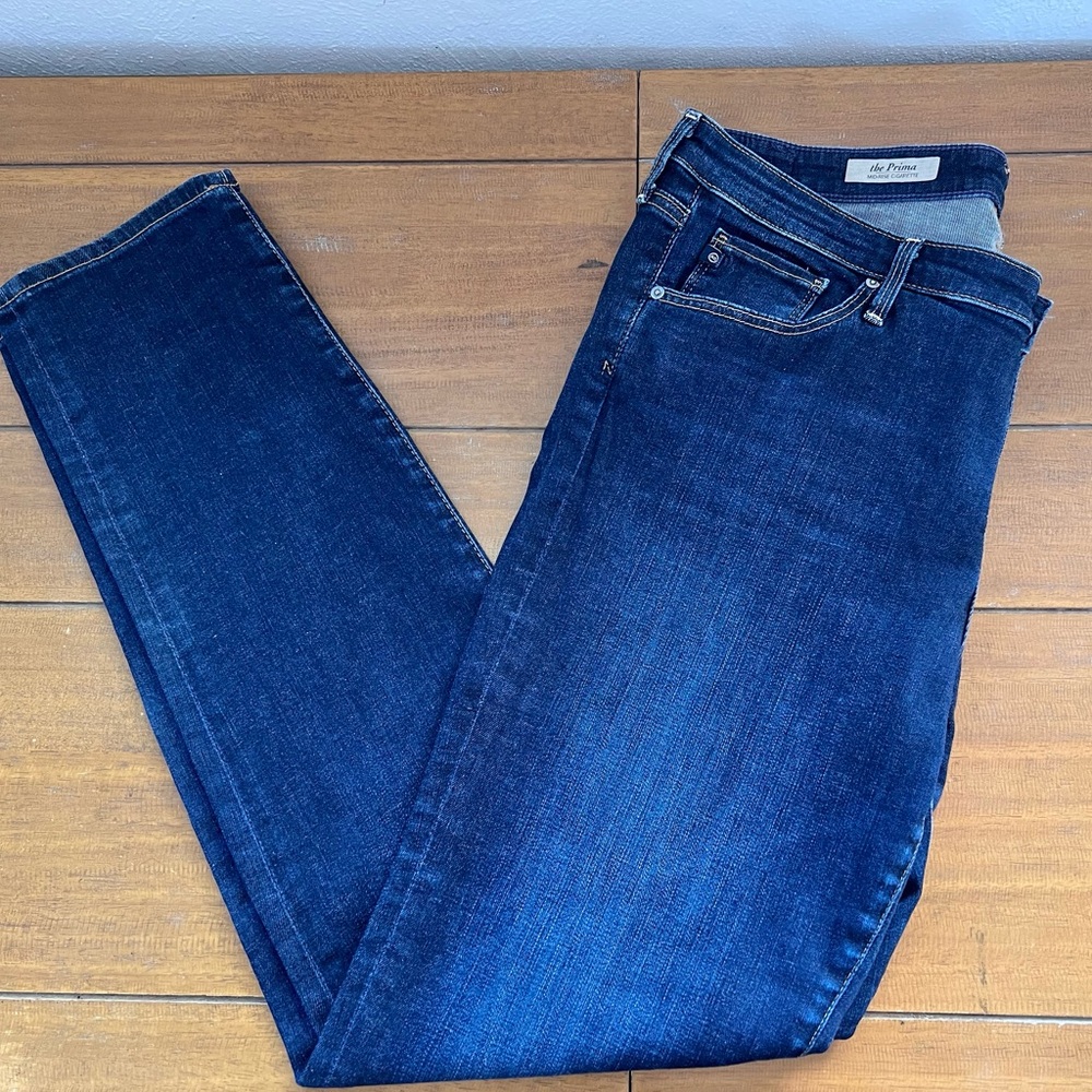 AG Prima Mid Rise Cigarette Jeans Slim Straight Dark Wash Sz 32 30 Inch Inseam - Picture 6 of 15